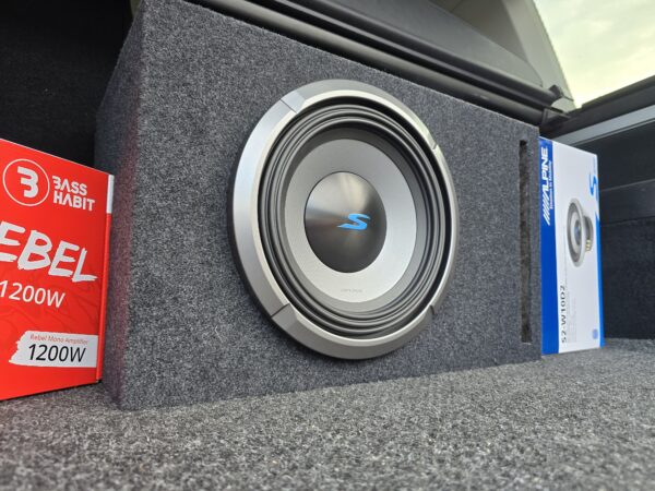 ALPINE S-10 1800W ja Monoblock, pult, uus