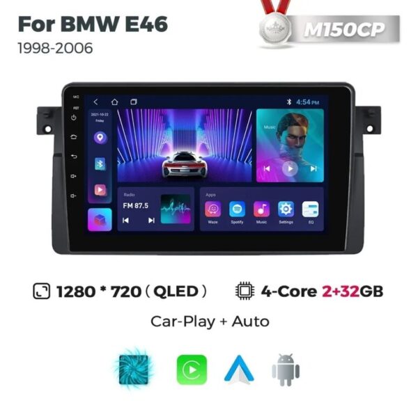 BMW E46 9" Android 13, 2+32GB, Carplay, Android Auto