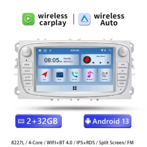 FORD Android 13 2+32GB BT CarPlay Android Auto (SILVER)